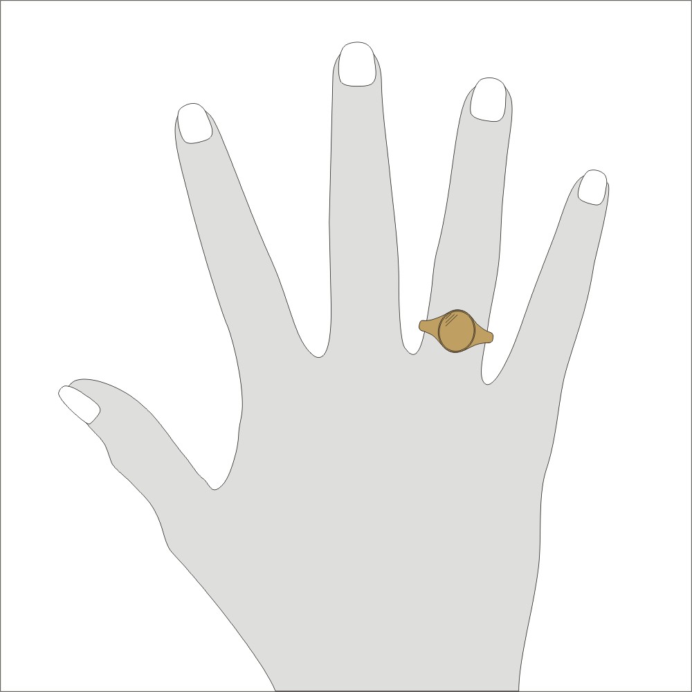 Siegelring in Gold mit Gravurplatte 11,5x10 mm oval