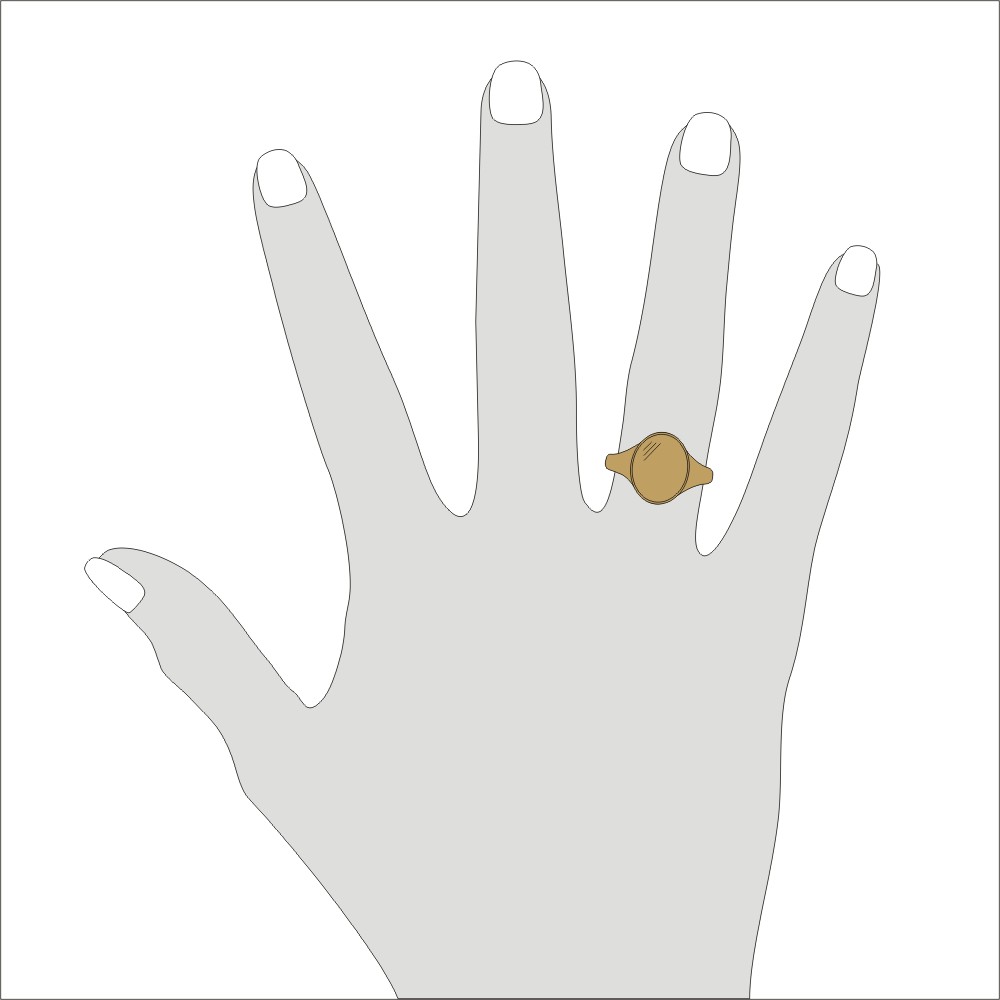 Siegelring in Gold mit Gravurplatte 13,5x11 mm oval