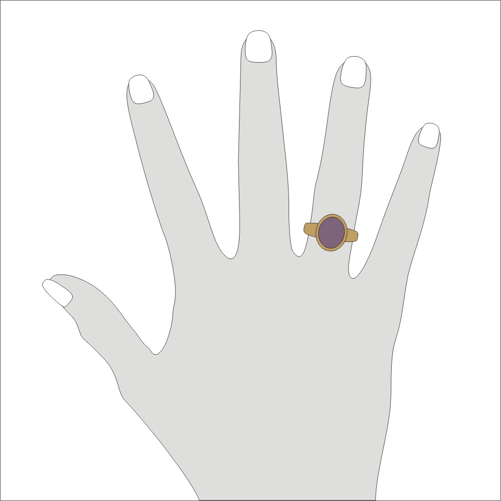 Siegelring in Gold mit Amethyst, Citrin, Aquamarin 12x10 mm oval