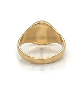 Siegelring in 750 Gold mit Gravurplatte 9,5x8 mm oval, Ringgröße 45 – Bild 3