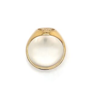 Siegelring in 750 Gold mit Gravurplatte 9,5x8 mm oval, Ringgröße 45 – Bild 4