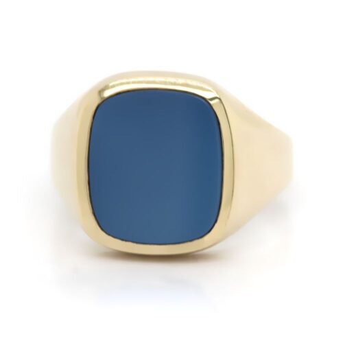 Siegelring in 333 Gold mit Lagenstein 14x12 mm antik, Ringgröße 61