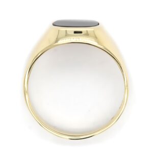 Siegelring in 333 Gold mit Onyx 10x9,5 mm antik, Ringgröße 59 – Bild 3