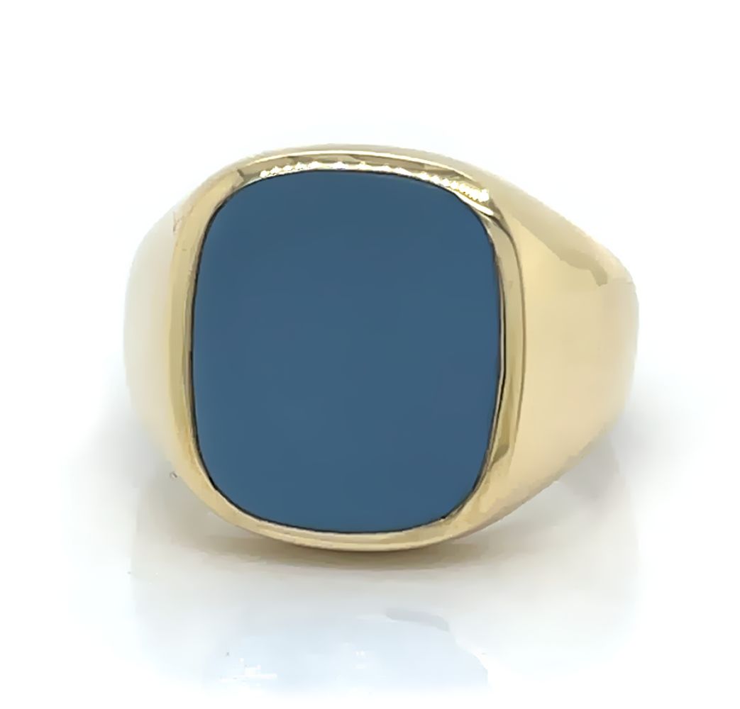 Siegelring in 333 Gold mit Lagenstein 13,5x12 mm antik, Ringgröße 56 Siegelring in 333 Gold mit Lagenstein 13,5x12 mm antik, Ringgröße 56