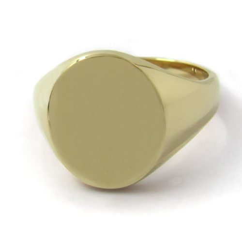 Siegelring in 333 Gold mit Gravurplatte 15x12,5 mm oval, Ringgröße 53,5