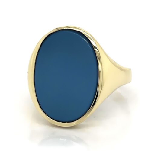 Siegelring in 333 Gold mit Lagenstein 18x13 mm oval, Ringgröße 57