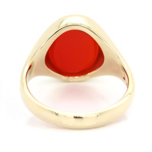Siegelring in 333 Gold mit Carneol 13×10 mm oval, Ringgröße 56 – Bild 2