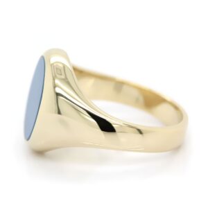 Siegelring in Gold mit Stein 13x11 mm oval, tailliert – Bild 2