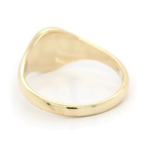 Siegelring in 585 Gold mit Gravurplatte 11,5x10 mm oval, Ringgröße 67 – Bild 3