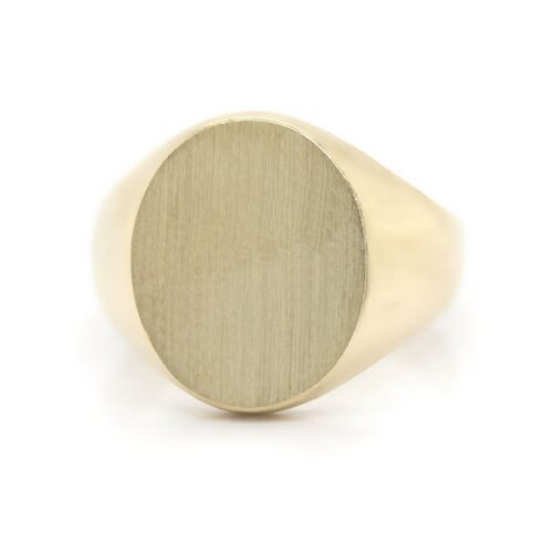 Siegelring in 333 Gold mit Gravurplatte 15x12,5 mm oval, Ringgröße 53,5