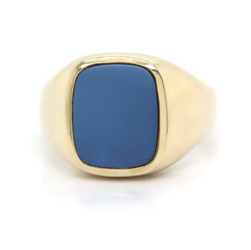 Siegelring in 333 Gold mit Stein 12×10 mm antik, verbödet, Ringgröße 57